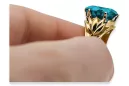 Vintage Handwerk Ring Aquamarine 8K Gelbgold vrc029x-aq Art Deco UdSSR sowjetischer russischer Stil